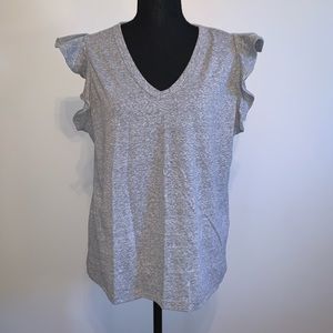 Loft V-neck Flutter Sleeve top